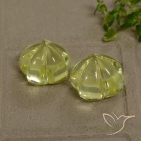 Quartz Gemstones in 12 x 12 mm (calibrated) Size for Sale, Quartz Stones in Light Greenish Yellow Color