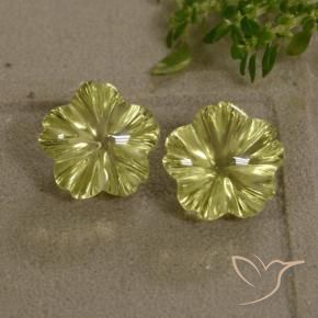 8.89 ctw Yellow Quartz Stones, Natural Quartz in Carved Flower Shape for Sale