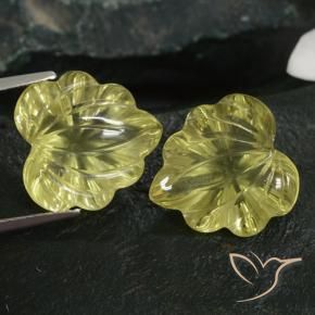 13.78 ctw Yellow Quartz Stones, Natural Quartz in Fantasy Carved Leaf Shape for Sale