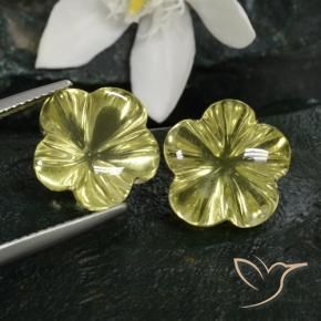 15.13 ctw Yellow Quartz Stones, Natural Quartz in Carved Flower Shape for Sale