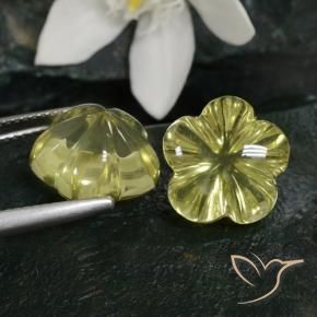 Quartz Gemstones in 12 x 12 mm (calibrated) Size for Sale, Quartz Stones in Light Greenish Yellow Color
