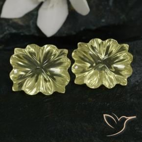 13.43 ctw Yellow Quartz Stones, Natural Quartz in Carved Flower Shape for Sale