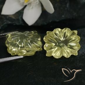 Quartz Gemstones in 13.8 x 11.5 mm Size for Sale, Quartz Stones in Medium Yellow Color