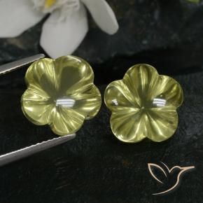 14.24 ctw Yellow Quartz Stones, Natural Quartz in Carved Flower Shape for Sale