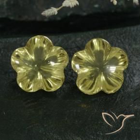 8.80 ctw Yellow Quartz Stones, Natural Quartz in Carved Flower Shape for Sale