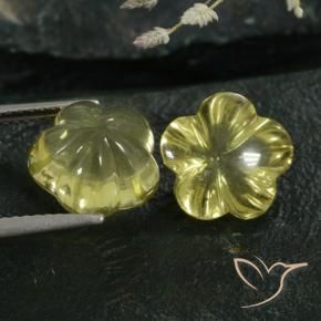Quartz Gemstones in 10 x 10 mm (calibrated) Size for Sale, Quartz Stones in Greenish Yellow Color