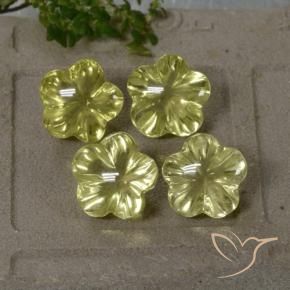 18.70 ctw Yellow Quartz Stones, Natural Quartz in Carved Flower Shape for Sale