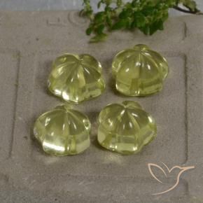 Quartz Gemstones in 10.4 x 10.4 mm Size for Sale, Quartz Stones in Greenish Yellow Color