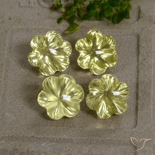 11.71ctw Natural Greenish Yellow Quartz, Flower Cut, Transparent