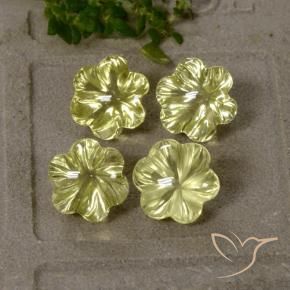 11.71 ctw Yellow Quartz Stones, Natural Quartz in Carved Flower Shape for Sale