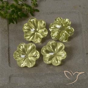 11.15 ctw Yellow Quartz Stones, Natural Quartz in Carved Flower Shape for Sale