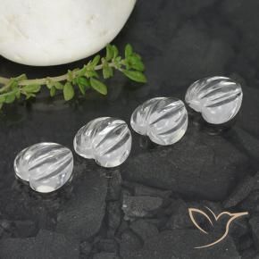 6.44 ctw White Quartz Stones, Natural Quartz in Carved Heart Shape for Sale