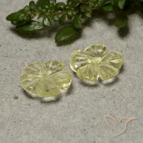 2.15 ctw Yellow Quartz Stones, Natural Quartz in Carved Flower Shape for Sale