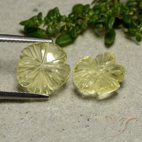 Quartz Gemstones in 11 x 11 mm (calibrated) Size for Sale, Quartz Stones in Pale Cream Yellow Color