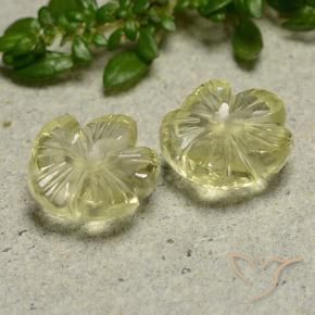5.58 ctw Yellow Quartz Stones, Natural Quartz in Carved Flower Shape for Sale