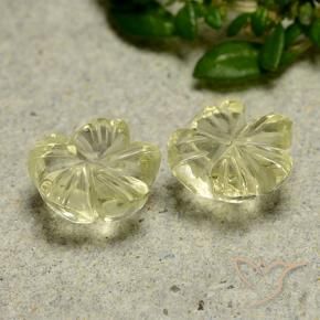 1.97 ctw Yellow Quartz Stones, Natural Quartz in Carved Flower Shape for Sale