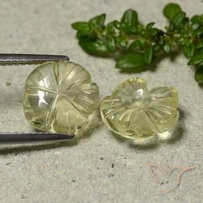 Quartz Gemstones in 10 x 10 mm (calibrated) Size for Sale, Quartz Stones in Pale Cream Yellow Color