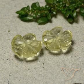 6.21 ctw Yellow Quartz Stones, Natural Quartz in Carved Flower Shape for Sale