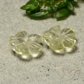 2.39 ctw Yellow Quartz Stones, Natural Quartz in Carved Flower Shape for Sale