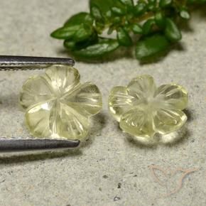 Quartz Gemstones in 8.4 x 8.4 mm Size for Sale, Quartz Stones in Pale Cream Yellow Color