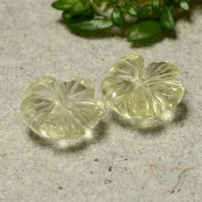 3.24 ctw Yellow Quartz Stones, Natural Quartz in Carved Flower Shape for Sale
