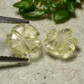 Quartz Gemstones in 7.6 x 7.3 mm Size for Sale, Quartz Stones in Medium Yellow Color