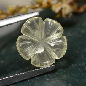 0.96 ct Yellow Quartz Gemstone, Quartz Gem in Carved Flower Shape for Sale.