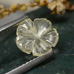 0.96 ct Yellow Quartz Stone, Natural Quartz in Carved Flower Shape for Sale