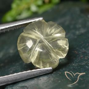 Quartz Gemstone in 9.6 x 9.4 mm Size for Sale, Quartz Stone in Light Greenish Yellow Color