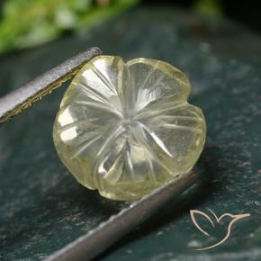 2.64 ct Yellow Quartz Stone, Natural Quartz in Carved Flower Shape for Sale