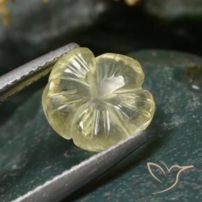 2.43 ct Yellow Quartz Stone, Natural Quartz in Carved Flower Shape for Sale