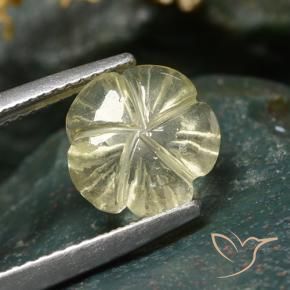 Quartz Gemstone in 9.5 x 9.1 mm Size for Sale, Quartz Stone in Pale Cream Yellow Color