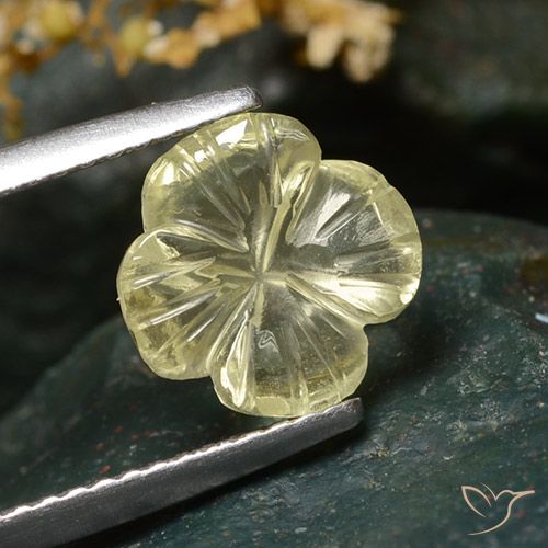 2.02ct Natural Medium Yellow Quartz, Flower Cut, Transparent