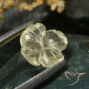 2.02 ct Yellow Quartz Stone, Natural Quartz in Carved Flower Shape for Sale