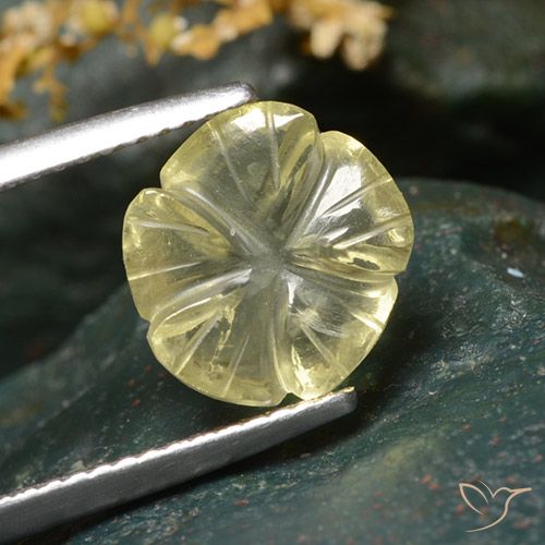 3.54ct Natural Medium Yellow Quartz, Flower Cut, Transparent