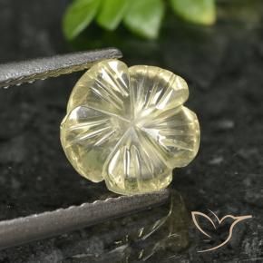1.90 ct Yellow Quartz Stone, Natural Quartz in Carved Flower Shape for Sale