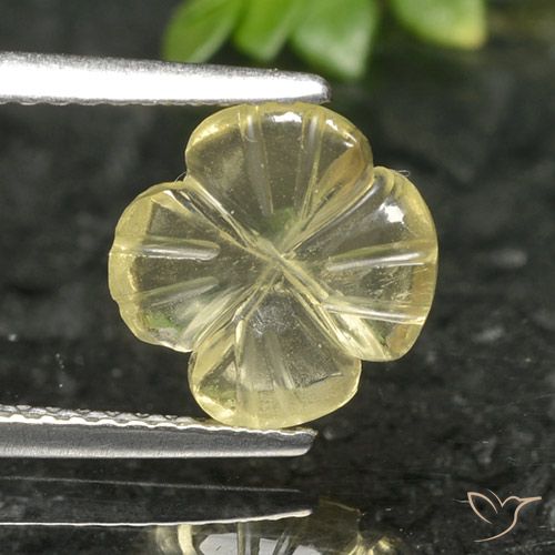 1.66ct Natural Medium Yellow Quartz, Flower Cut, Transparent