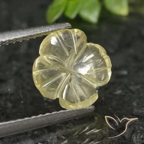 1.66 ct Yellow Quartz Stone, Natural Quartz in Carved Flower Shape for Sale
