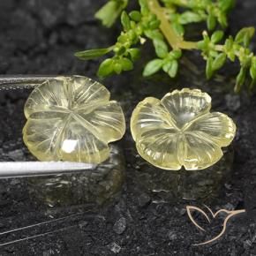 Quartz Gemstones in 12 x 12 mm (calibrated) Size for Sale, Quartz Stones in Pale Cream Yellow Color