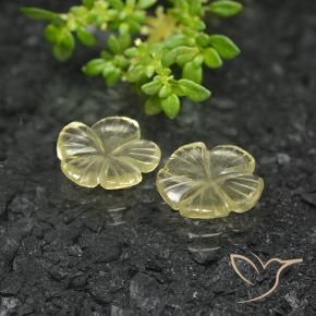 3.50 ctw Yellow Quartz Stones, Natural Quartz in Carved Flower Shape for Sale