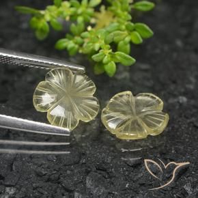 Quartz Gemstones in 10.7 x 10.5 mm Size for Sale, Quartz Stones in Pale Cream Yellow Color
