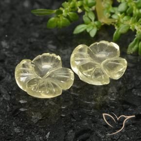 4.68 ctw Yellow Quartz Stones, Natural Quartz in Carved Flower Shape for Sale