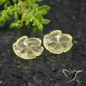 6.13 ctw Yellow Quartz Stones, Natural Quartz in Carved Flower Shape for Sale