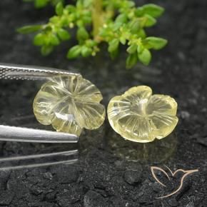 Quartz Gemstones in 11 x 11 mm (calibrated) Size for Sale, Quartz Stones in Pale Cream Yellow Color
