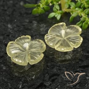 5.58 ctw Yellow Quartz Stones, Natural Quartz in Carved Flower Shape for Sale