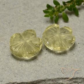 7.61 ctw Yellow Quartz Stones, Natural Quartz in Carved Flower Shape for Sale