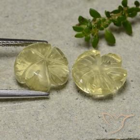 Quartz Gemstones in 11 x 11 mm (calibrated) Size for Sale, Quartz Stones in Medium Yellow Color