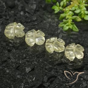 Quartz Gemstones in 7.9 x 7.6 mm Size for Sale, Quartz Stones in Pale Cream Yellow Color