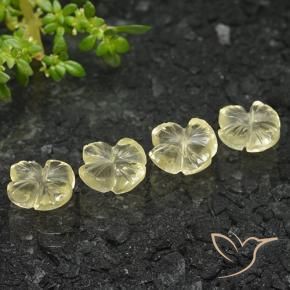 4.78 ctw Yellow Quartz Stones, Natural Quartz in Carved Flower Shape for Sale