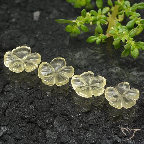 4.51ctw Natural Medium Yellow Quartz, Flower Cut, Transparent